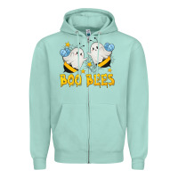 Seafoam Boo Bees Zipper Hoodie - texasbilliewilder