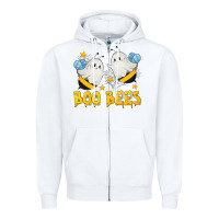White Boo Bees Zipper Hoodie - texasbilliewilder