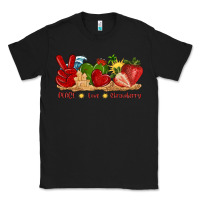 Black peace love strawberry with summer Classic Tee - texasbilliewilder