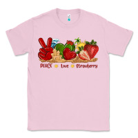 Bubblegum Pink peace love strawberry with summer Classic Tee - texasbilliewilder