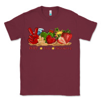Burgundy peace love strawberry with summer Classic Tee - texasbilliewilder