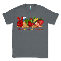 Charcoal Heather peace love strawberry with summer Classic Tee - texasbilliewilder