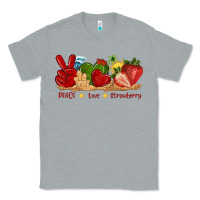 Heather Grey peace love strawberry with summer Classic Tee - texasbilliewilder