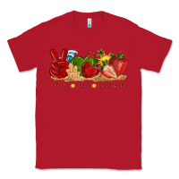 Red peace love strawberry with summer Classic Tee - texasbilliewilder