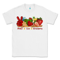 White peace love strawberry with summer Classic Tee - texasbilliewilder