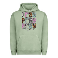 Pigment Oil Green pray on it pray over it pray through it Urban Hoodie - NancyCooperArtShop