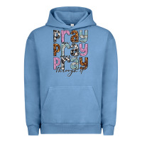 Pigment Pebble Blue pray on it pray over it pray through it Urban Hoodie - NancyCooperArtShop