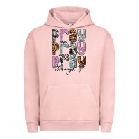 Pigment Salmon pray on it pray over it pray through it Urban Hoodie - NancyCooperArtShop