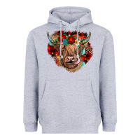 Heather Grey christmas cow gemstone Heavyweight Hoodie - JahusDesignShop