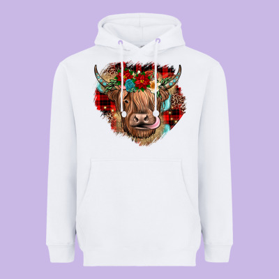 Christmas Cow Gemstone Heavyweight Hoodie Designed By Jahusdesignshop