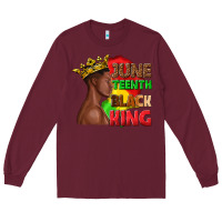 Burgundy juneteenth black king Long Sleeve Tee - texasbilliewilder