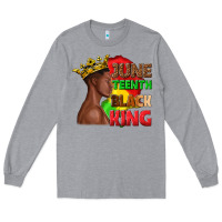 Heather Grey juneteenth black king Long Sleeve Tee - texasbilliewilder