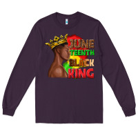 Plum juneteenth black king Long Sleeve Tee - texasbilliewilder