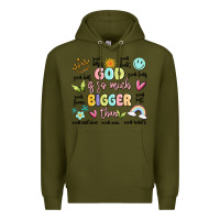 Army Green god is so much bigger than malia Premium Hoodie - MaliasSmallBusiness
