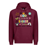 Burgundy god is so much bigger than malia Premium Hoodie - MaliasSmallBusiness