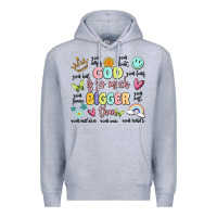 Heather Grey god is so much bigger than malia Premium Hoodie - MaliasSmallBusiness