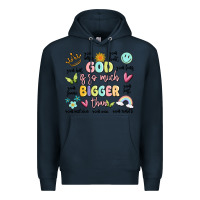 Navy god is so much bigger than malia Premium Hoodie - MaliasSmallBusiness