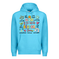 Ocean Blue god is so much bigger than malia Premium Hoodie - MaliasSmallBusiness