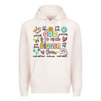 Pale Pink god is so much bigger than malia Premium Hoodie - MaliasSmallBusiness