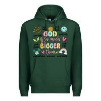 Sports Green god is so much bigger than malia Premium Hoodie - MaliasSmallBusiness