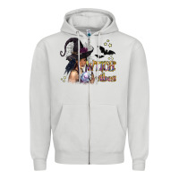 Dove Grey Black Witch Vibes Zipper Hoodie - texasbilliewilder