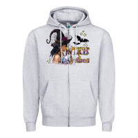 Heather Grey Black Witch Vibes Zipper Hoodie - texasbilliewilder