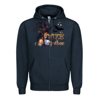 Navy Black Witch Vibes Zipper Hoodie - texasbilliewilder