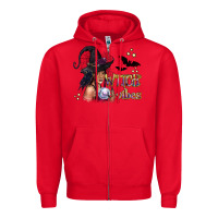 Red Black Witch Vibes Zipper Hoodie - texasbilliewilder