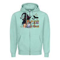 Seafoam Black Witch Vibes Zipper Hoodie - texasbilliewilder
