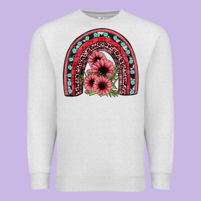 Valentines Sunflower Rainbow Premium Sweatshirt Designed By Jahusdesignshop