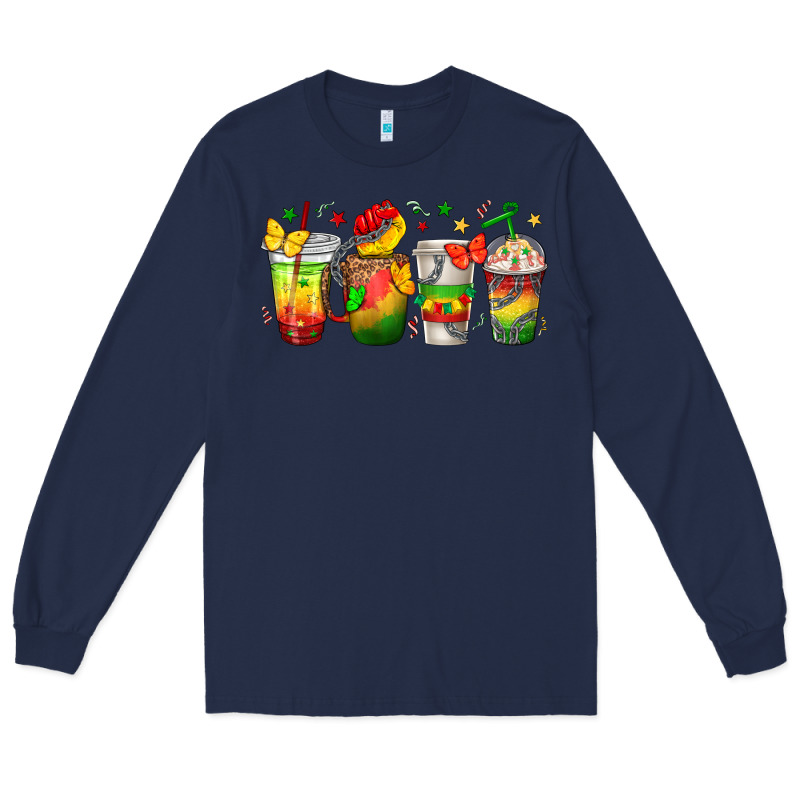 Juneteenth Coffee Cups Long Sleeve Tee by texasbilliewilder | Teevron