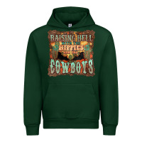 Forest Green raising hell with the hippies and the cowboys Urban Hoodie - NancyCooperArtShop