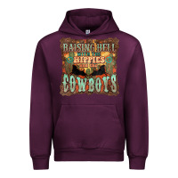 Mauve Wine raising hell with the hippies and the cowboys Urban Hoodie - NancyCooperArtShop