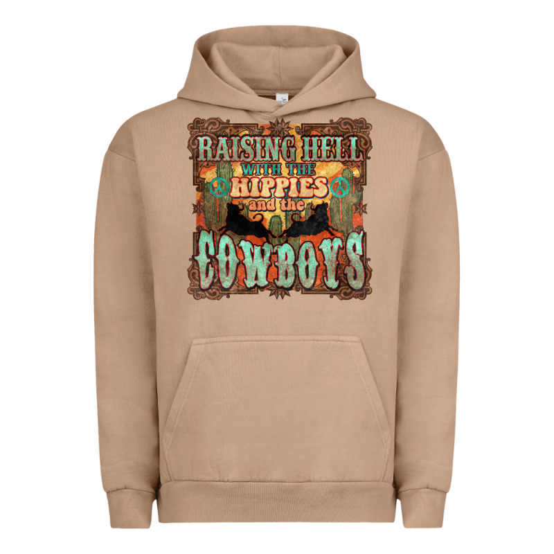 Raising Hell With The Hippies And The Cowboys Urban Hoodie by NancyCooperArtShop | Teevron