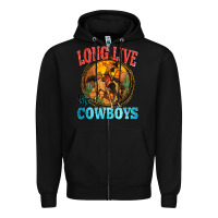 Black long live the cowboys Zipper Hoodie - Zillion Design Studio