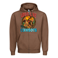 Chestnut long live the cowboys Zipper Hoodie - Zillion Design Studio