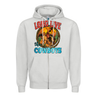 Dove Grey long live the cowboys Zipper Hoodie - Zillion Design Studio