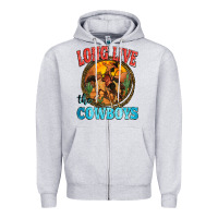 Heather Grey long live the cowboys Zipper Hoodie - Zillion Design Studio