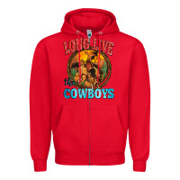 Red long live the cowboys Zipper Hoodie - Zillion Design Studio