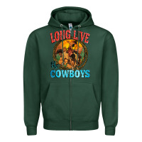 Sports Green long live the cowboys Zipper Hoodie - Zillion Design Studio