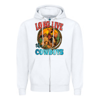 White long live the cowboys Zipper Hoodie - Zillion Design Studio