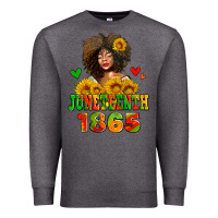 Charcoal Heather afro woman juneteenth 1865 Premium Sweatshirt - AdoDesignShop