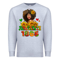 Heather Grey afro woman juneteenth 1865 Premium Sweatshirt - AdoDesignShop
