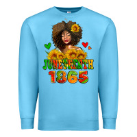 Ocean Blue afro woman juneteenth 1865 Premium Sweatshirt - AdoDesignShop