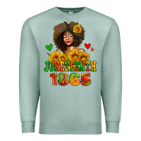 Seafoam afro woman juneteenth 1865 Premium Sweatshirt - AdoDesignShop