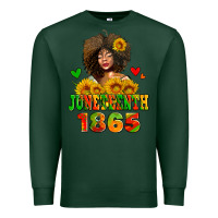 Sports Green afro woman juneteenth 1865 Premium Sweatshirt - AdoDesignShop