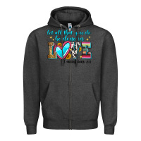 Charcoal Heather let all that you do be done in love Zipper Hoodie - Zillion Design Studio