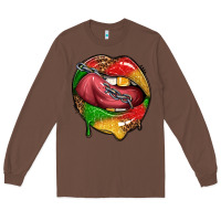 Chestnut juneteenth day lips Long Sleeve Tee - texasbilliewilder