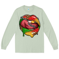 Matcha juneteenth day lips Long Sleeve Tee - texasbilliewilder