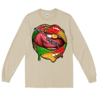 Mushroom juneteenth day lips Long Sleeve Tee - texasbilliewilder